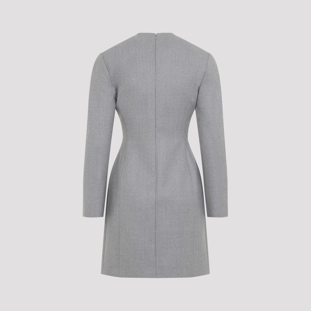 Bottega Veneta Women's Compact Wool Mini Dress in Grey - view 4