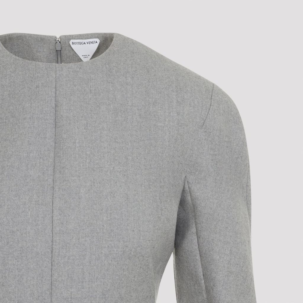 Bottega Veneta Women's Compact Wool Mini Dress in Grey - view 5