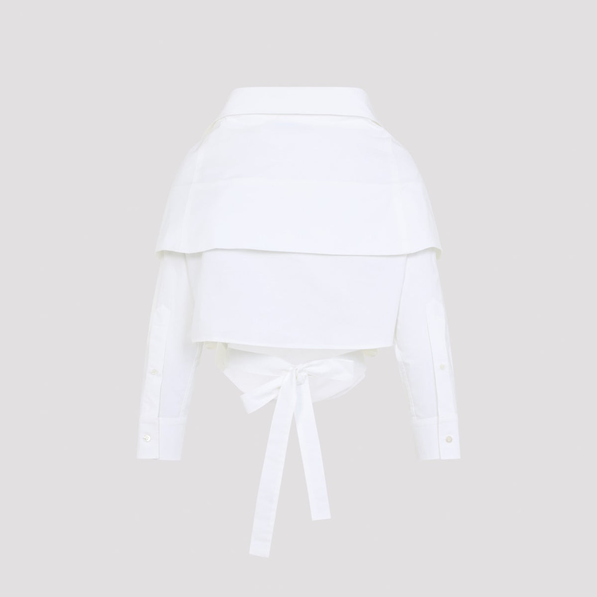 Balenciaga Women's Off Shoulder Cotton Shirt in White - view 4