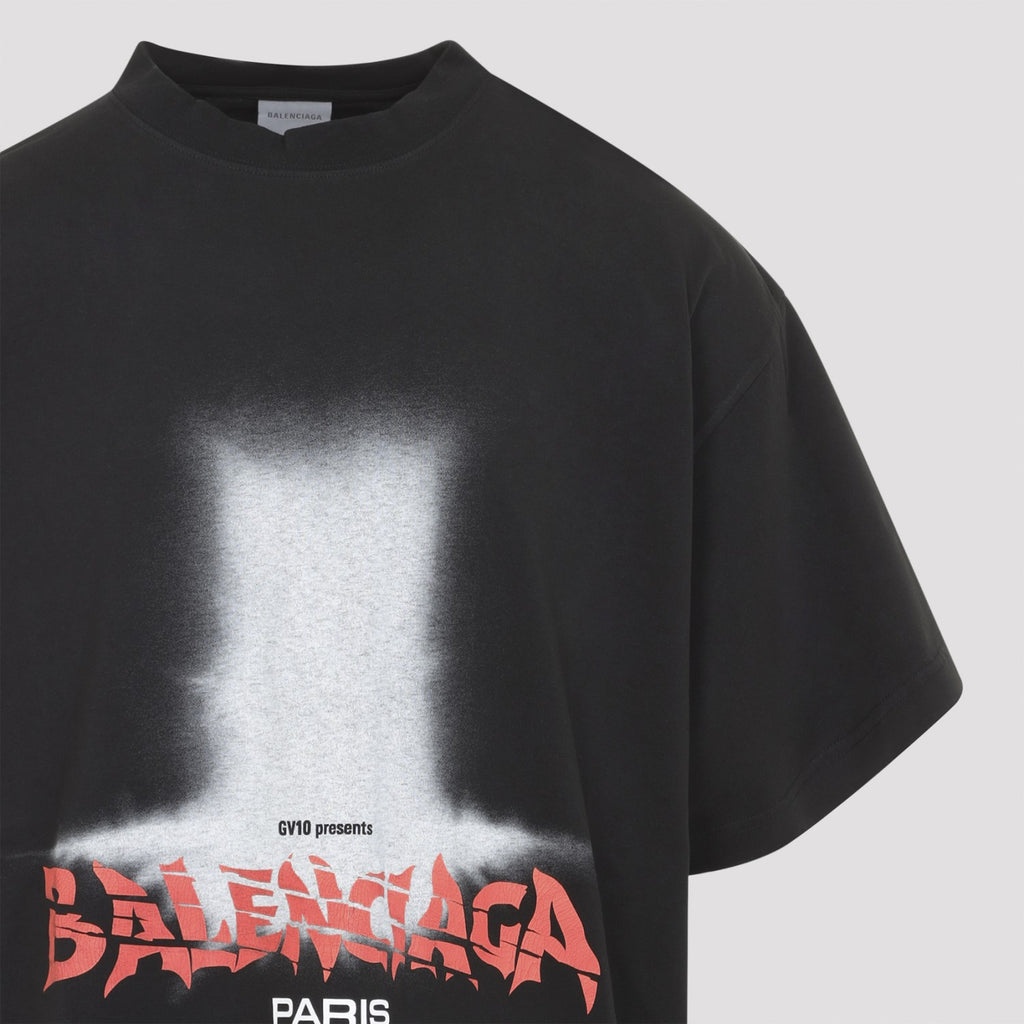Balenciaga Men's Oversized T-Shirt in Black - view 4