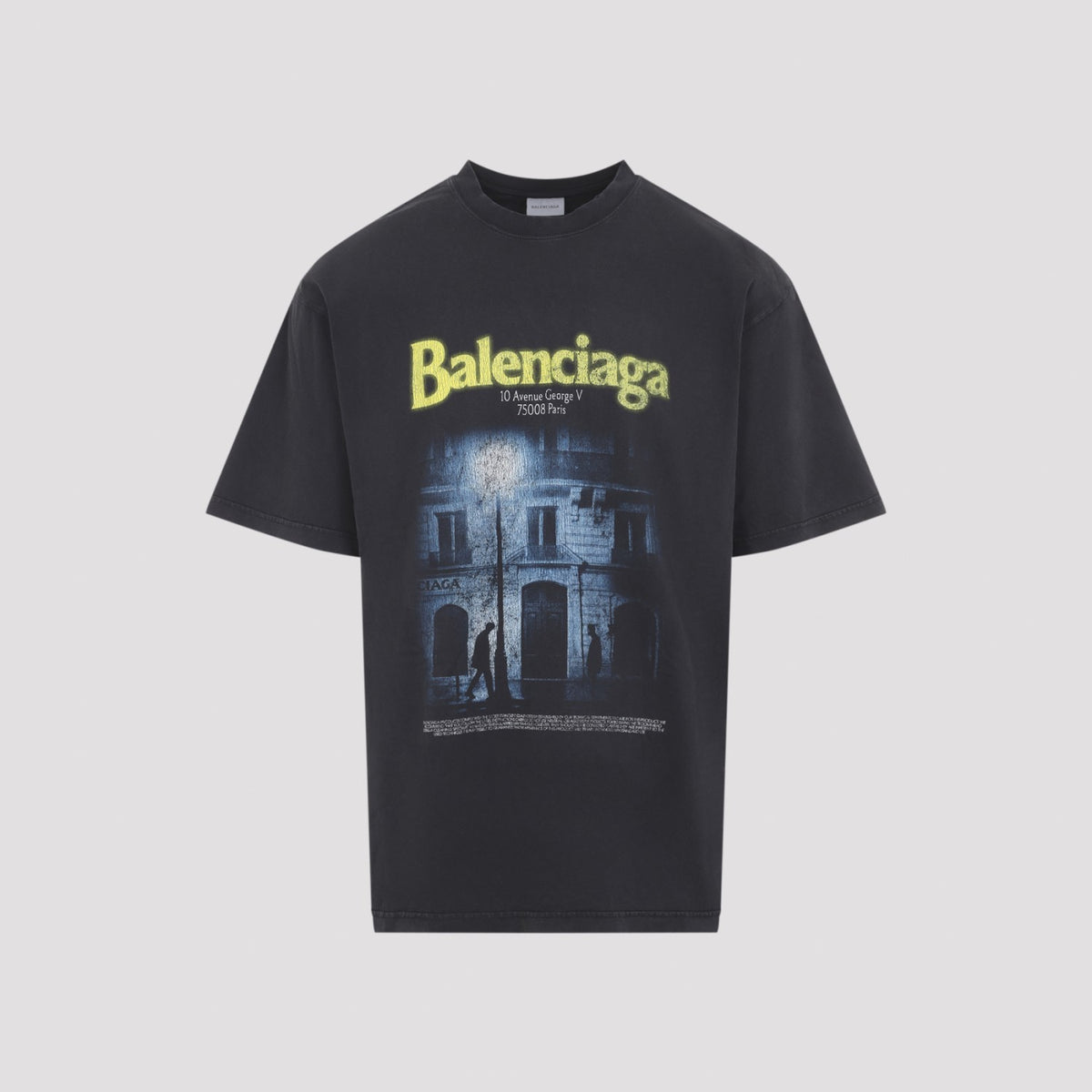 Balenciaga Men's Medium Fit T-Shirt in Faded Washed Black - view 1