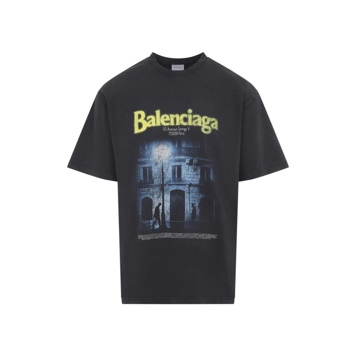 Balenciaga Men's Medium Fit T-Shirt in Faded Washed Black - view 2