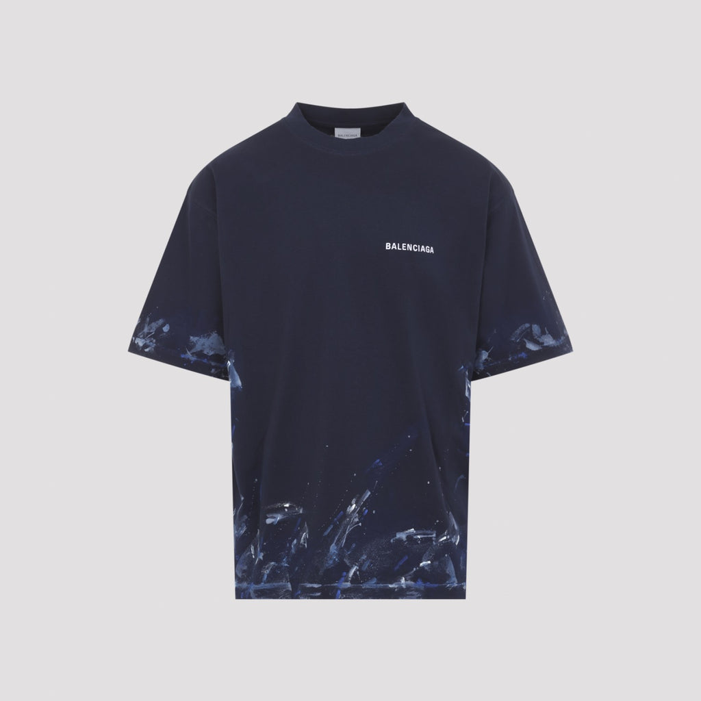Balenciaga Men's Medium Fit T-Shirt in Navy - view 1