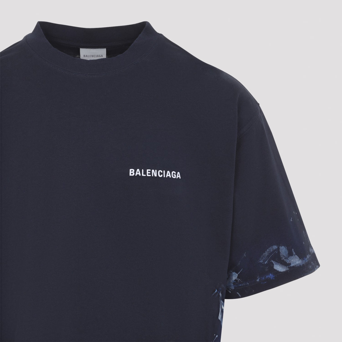 Balenciaga Men's Medium Fit T-Shirt in Navy - view 4