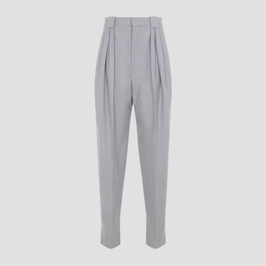 Bottega Veneta Women's Compact Wool Pants in Sterling - view 1
