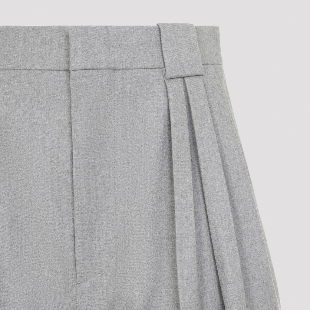 Bottega Veneta Women's Compact Wool Pants in Sterling - view 4