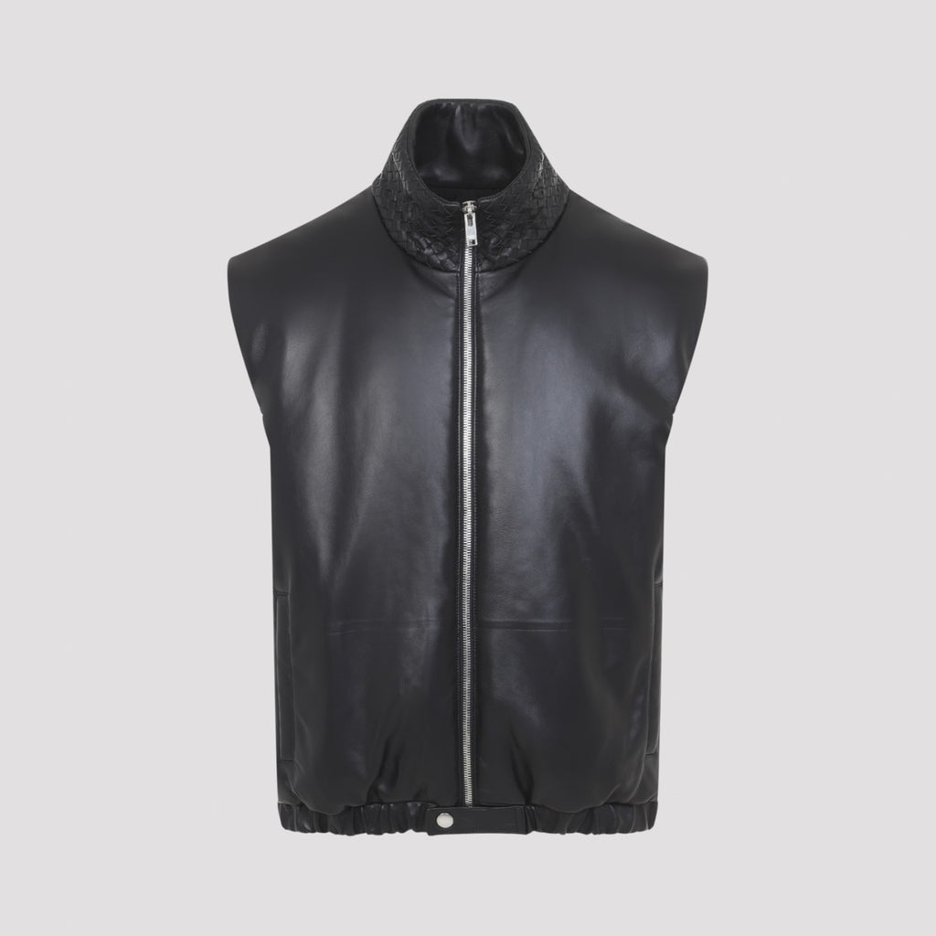 Bottega Veneta Men's Lambskin Vest in Double Black - view 1