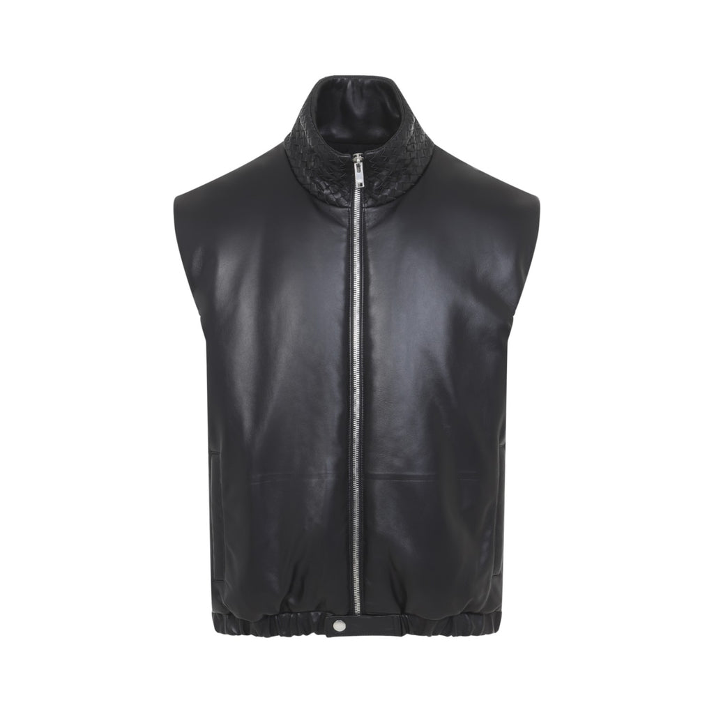 Bottega Veneta Men's Lambskin Vest in Double Black - view 2