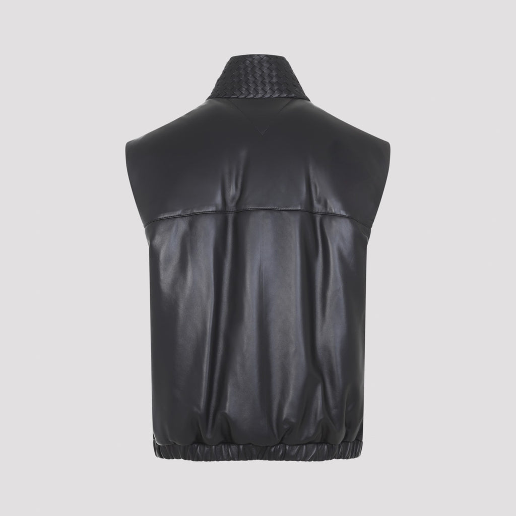 Bottega Veneta Men's Lambskin Vest in Double Black - view 3