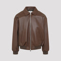 Celine Men's Leather Teddy Jacket in Brown - view 1