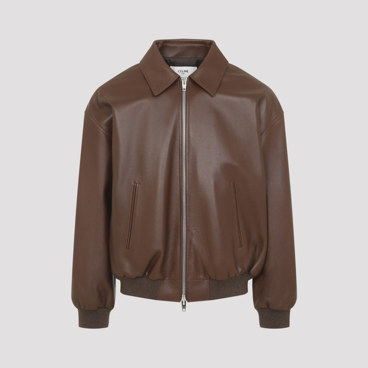 Celine Men's Leather Teddy Jacket in Brown - view 1