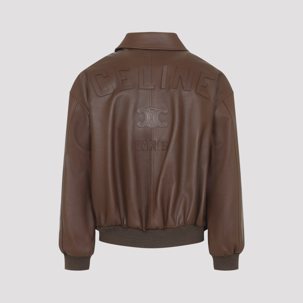Celine Men's Leather Teddy Jacket in Brown - view 2