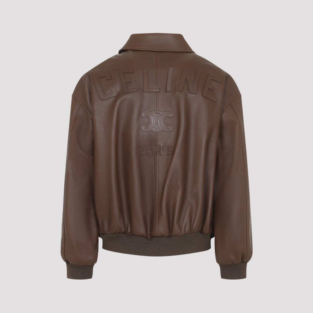 Celine Men's Leather Teddy Jacket in Brown - view 2