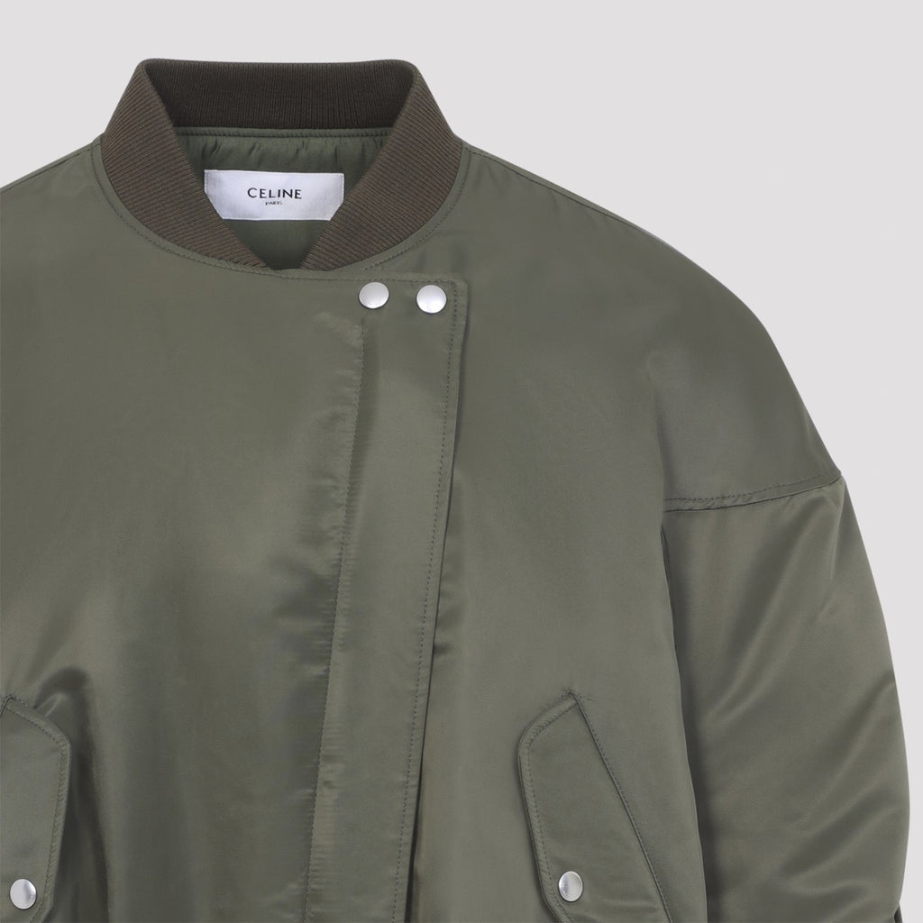 Celine Men's Polyamide Bomber Jacket in Khaki - view 4