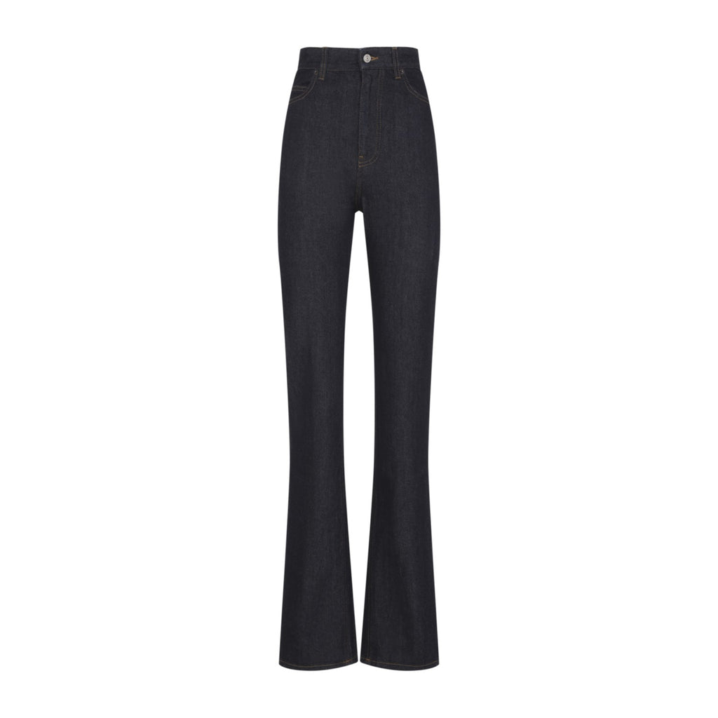 Balenciaga Women's High Waist Slim Jeans in Raw Indigo - view 2