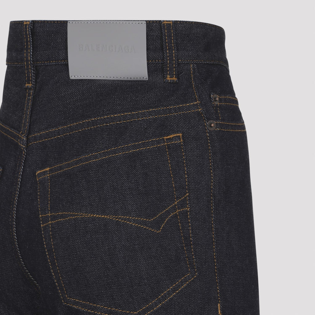 Balenciaga Women's High Waist Slim Jeans in Raw Indigo - view 4