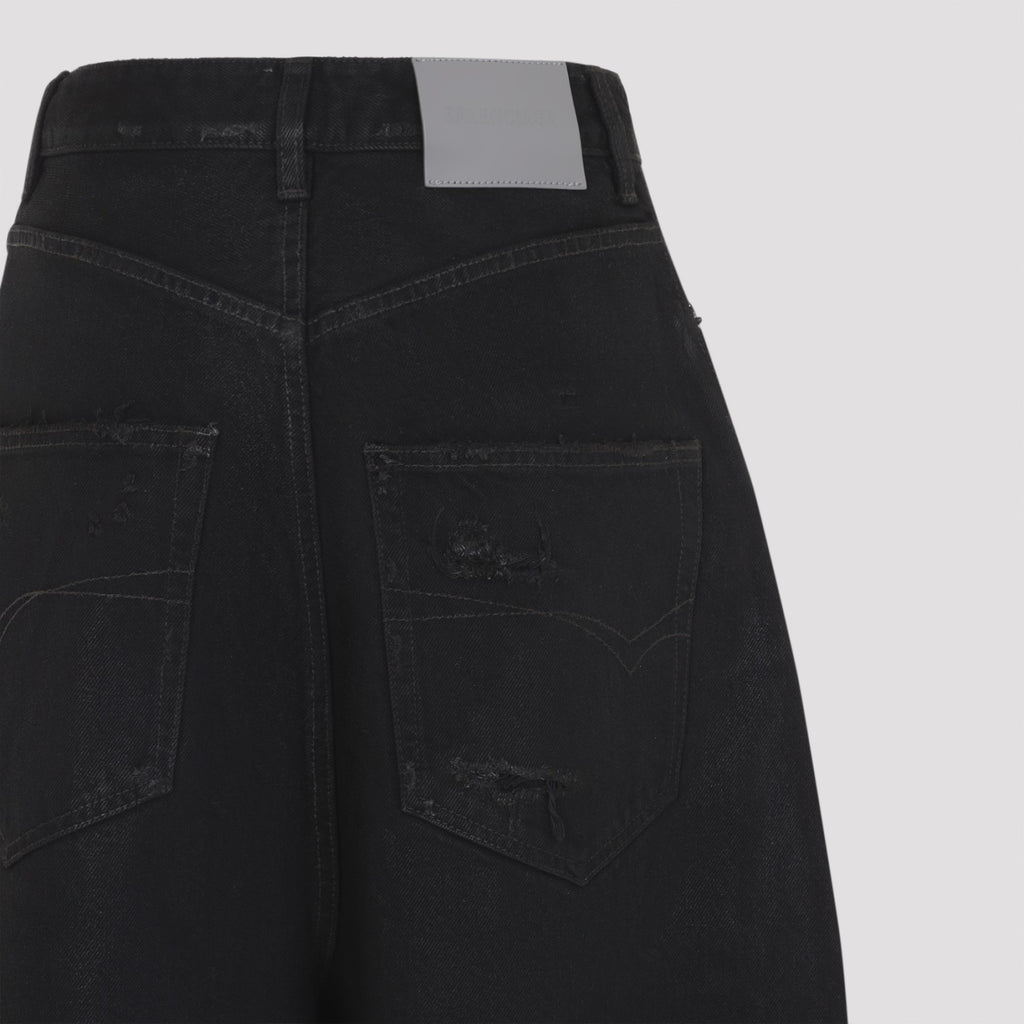 Balenciaga Women's Barrel Twisted Jeans in Vintage Black - view 4