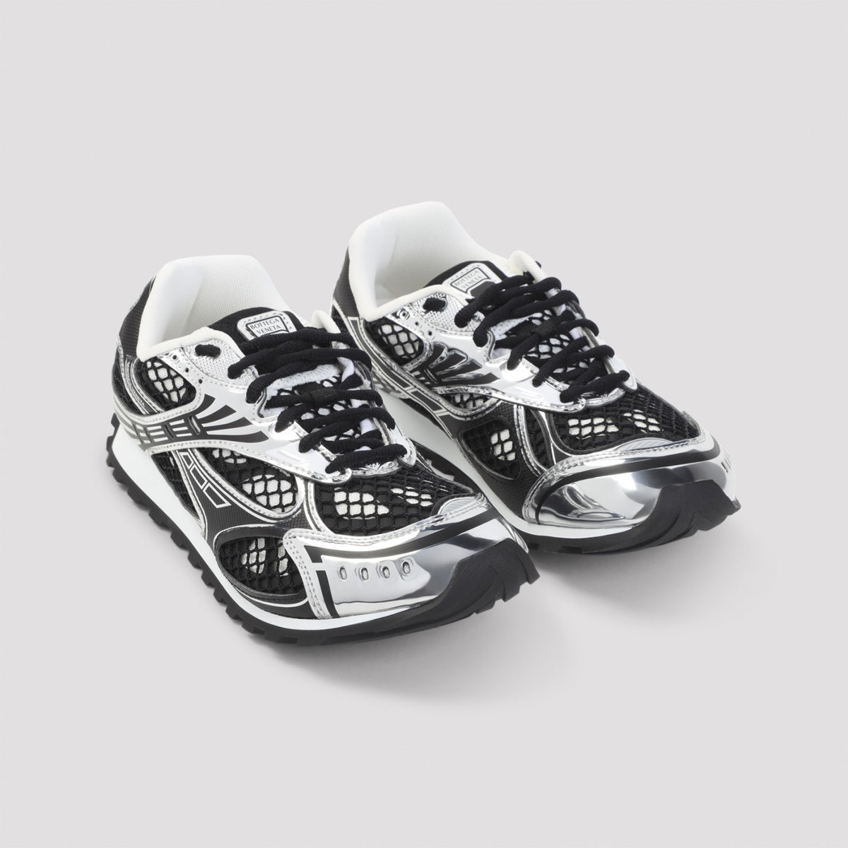 Bottega Veneta Women's Orbit Bv Sneakers in Black Silver - view 5