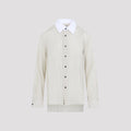 Bottega Veneta Women's Striped Viscose Shirt in Parchment - view 1