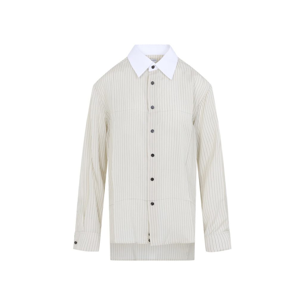 Bottega Veneta Women's Striped Viscose Shirt in Parchment - view 2