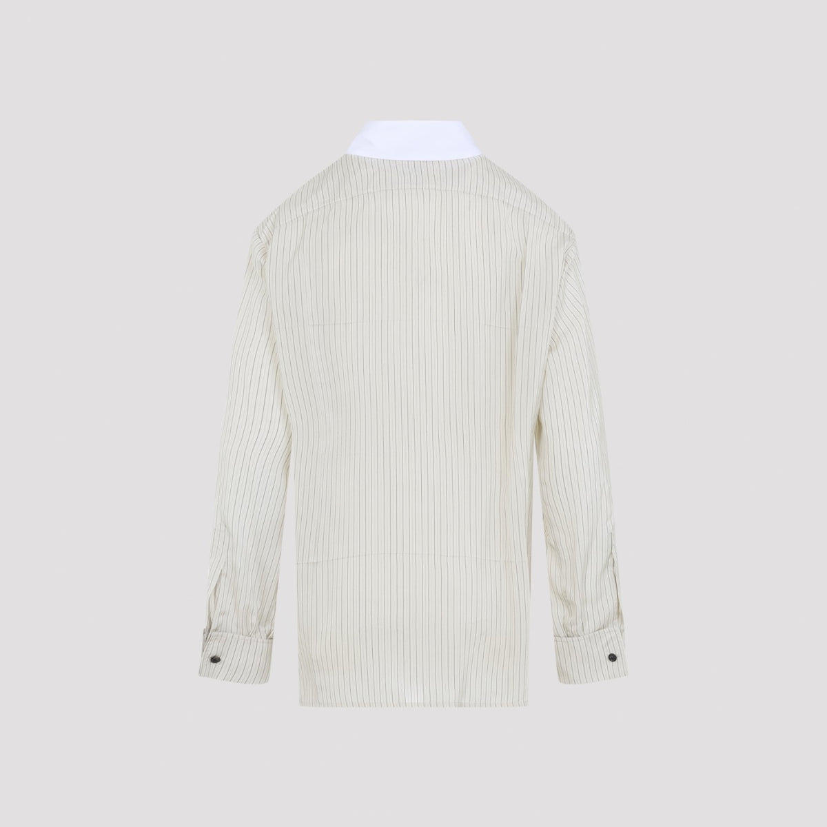 Bottega Veneta Women's Striped Viscose Shirt in Parchment - view 3