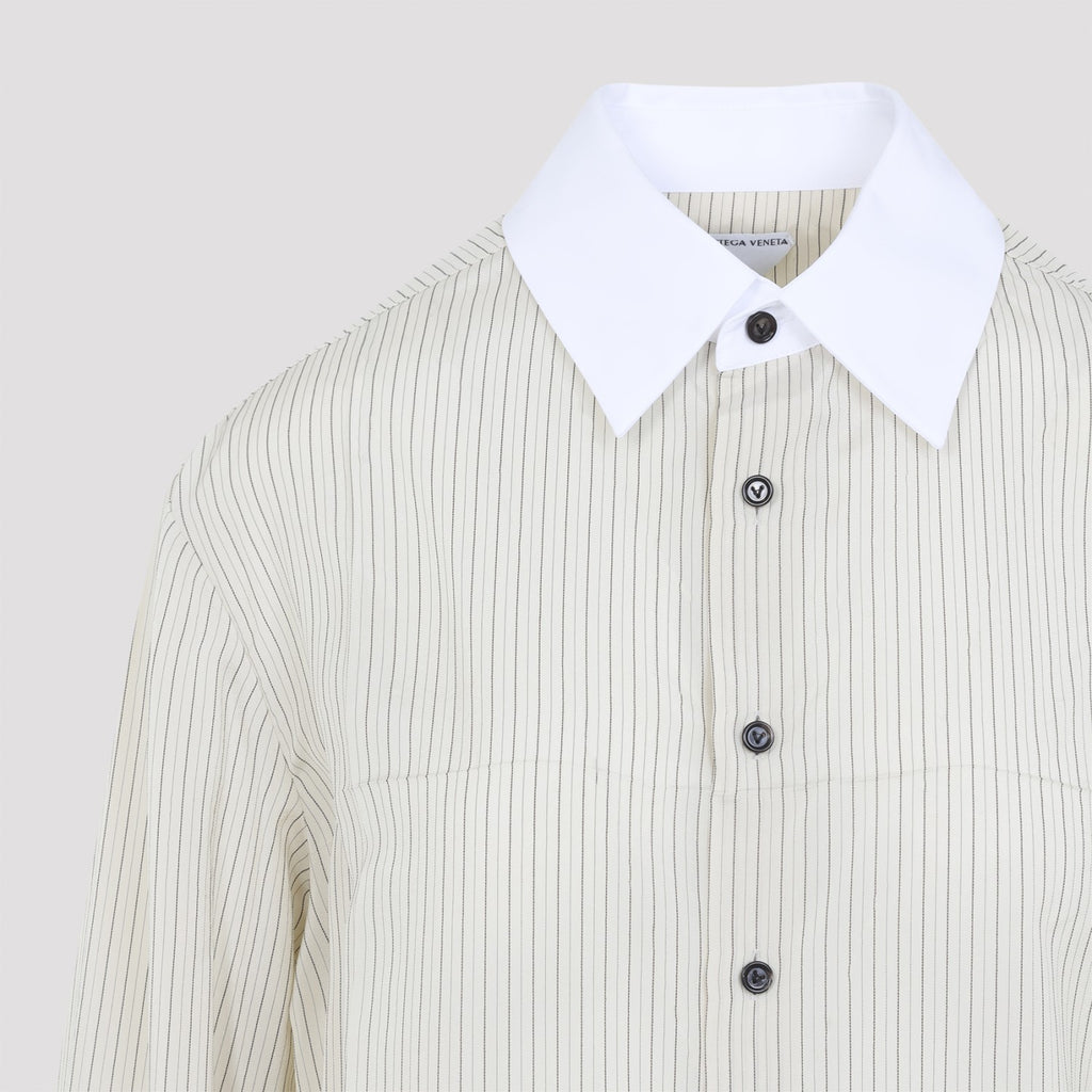 Bottega Veneta Women's Striped Viscose Shirt in Parchment - view 4