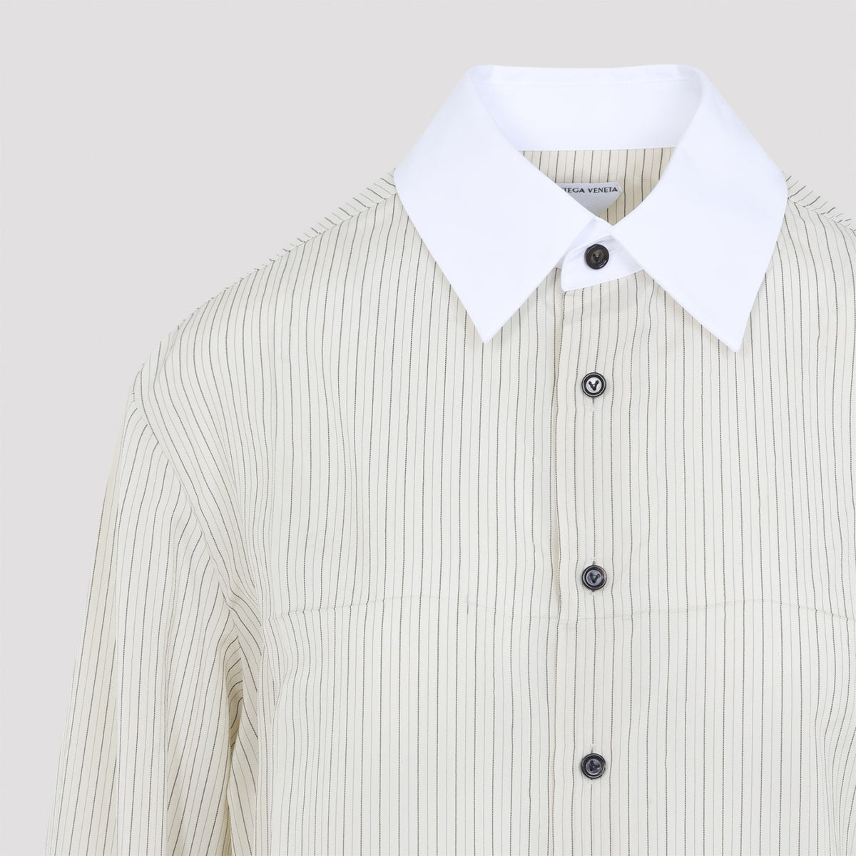 Bottega Veneta Women's Striped Viscose Shirt in Parchment - view 4