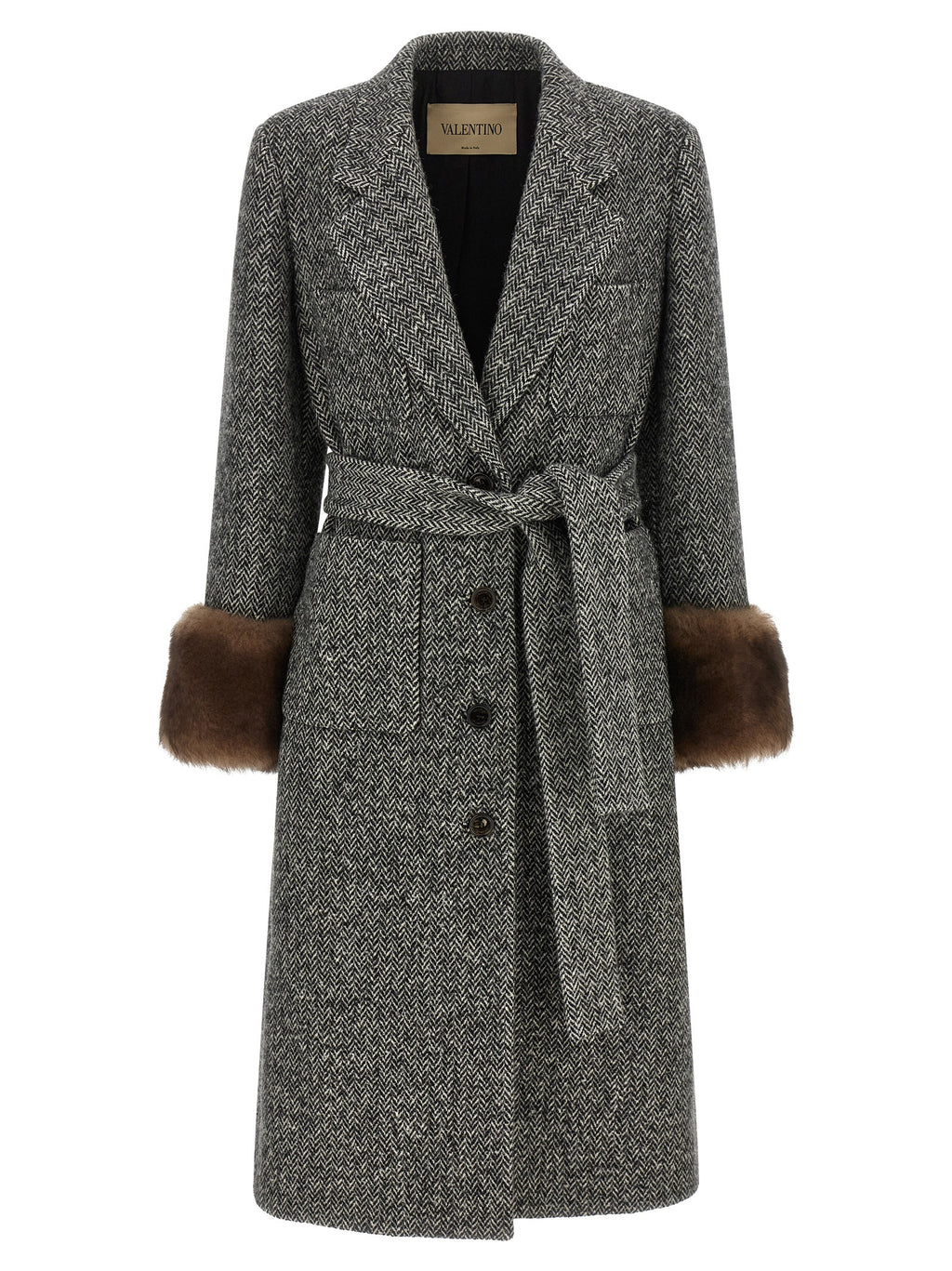 Valentino Garavani Women's Mossi Wool Coat in White/Black