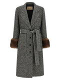 Valentino Garavani Women's Mossi Wool Coat in White/Black