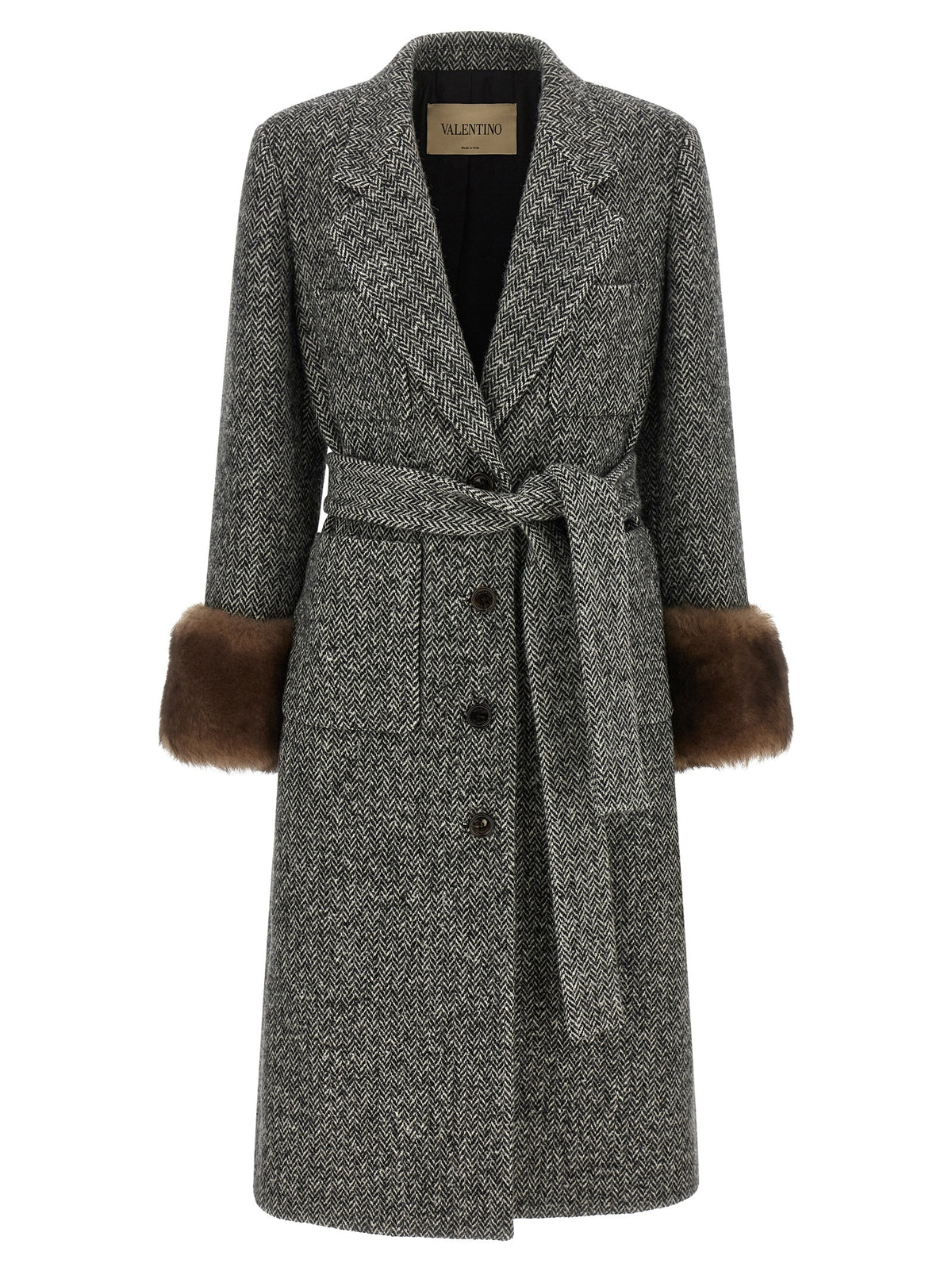 Valentino Garavani Women's Mossi Wool Coat in White/Black