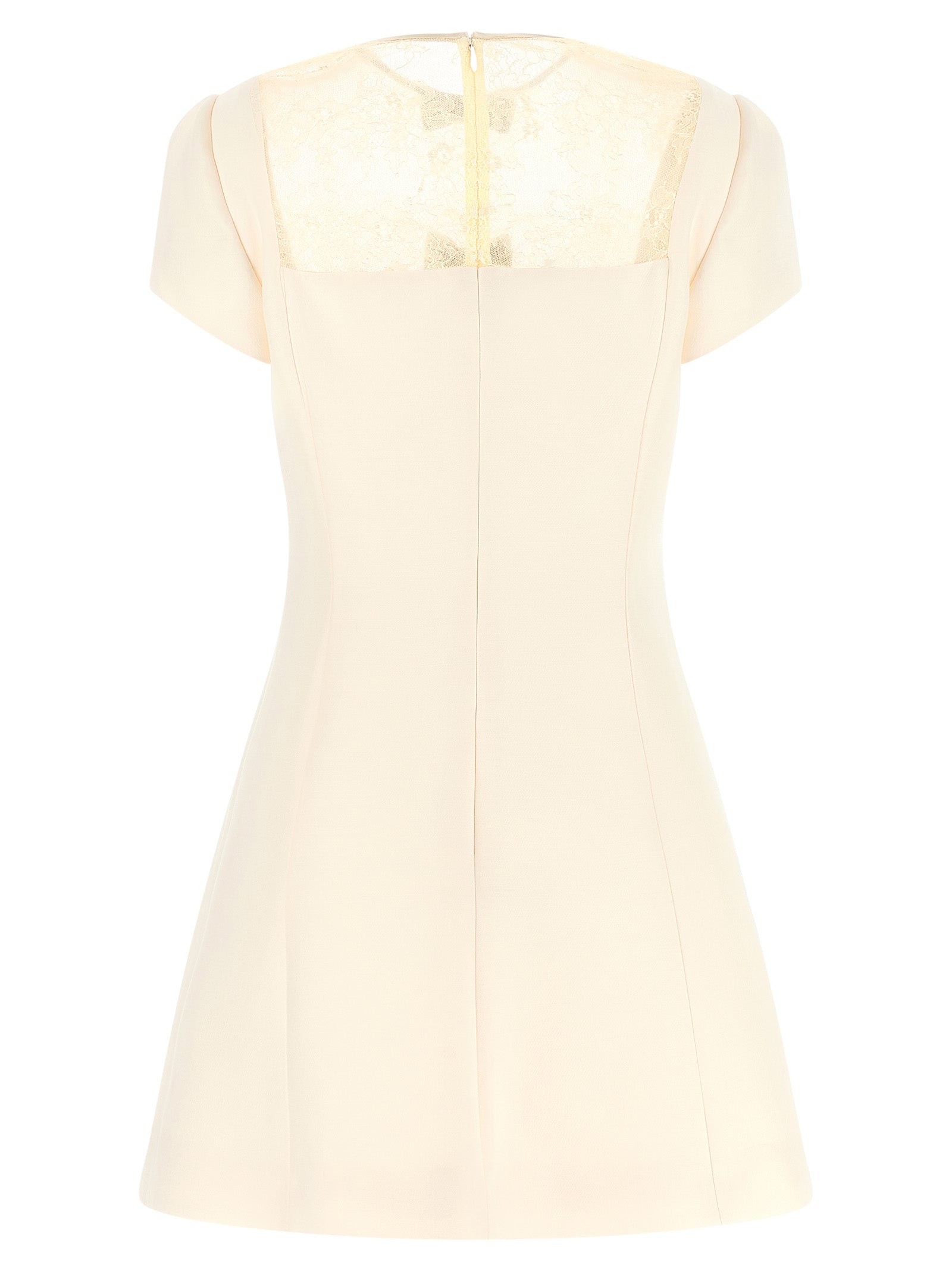 Valentino Garavani Women's Wool Silk Bow Mini Dress in White