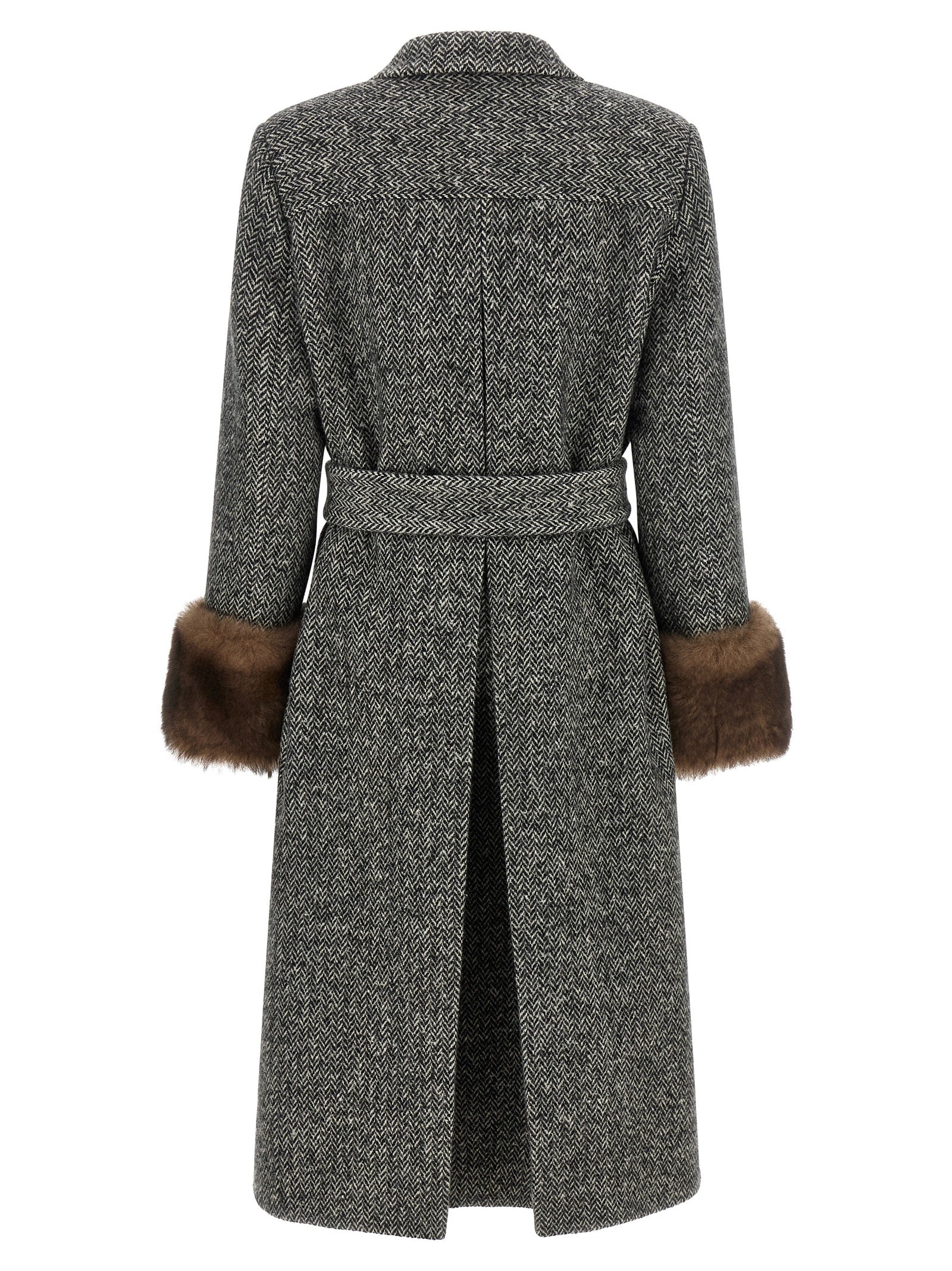 Valentino Garavani Women's Mossi Wool Coat in White/Black