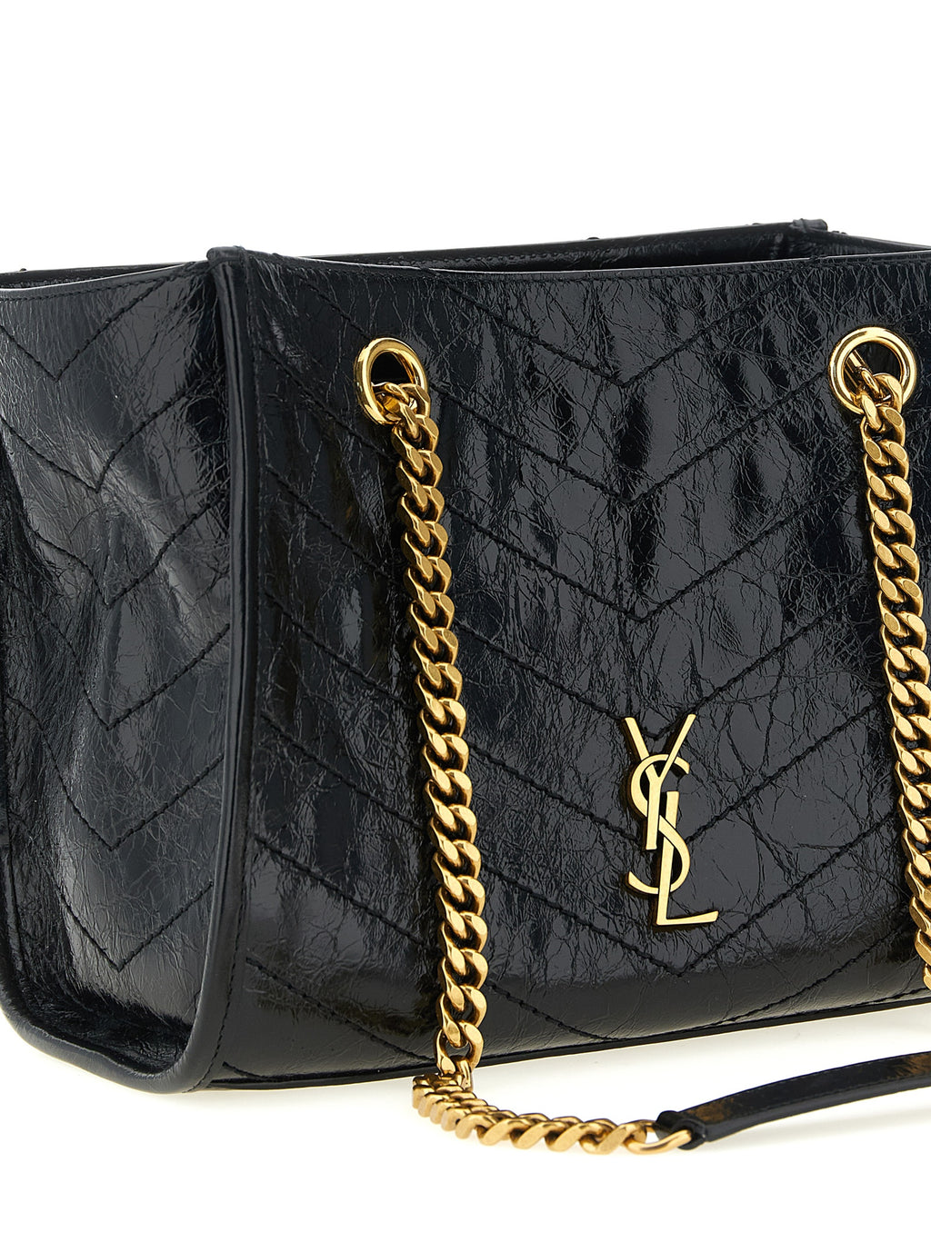 Saint Laurent Women's Niki Small Leather Shopping Bag in Black
