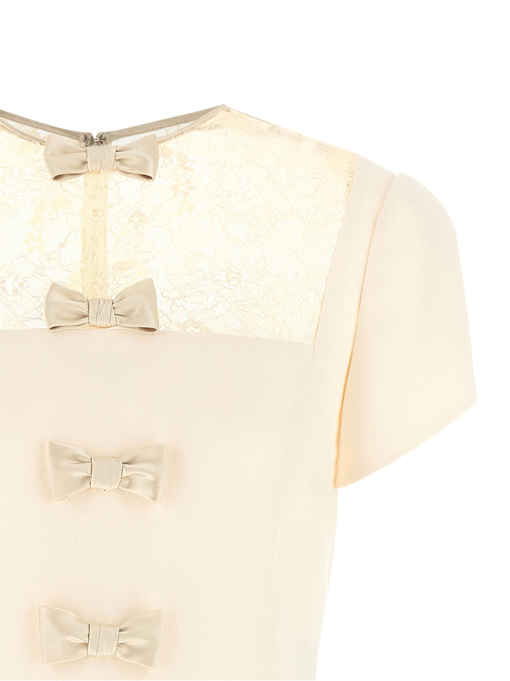 Valentino Garavani Women's Wool Silk Bow Mini Dress in White