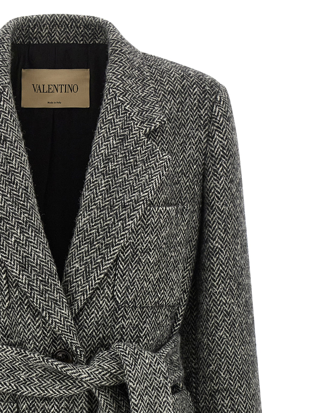 Valentino Garavani Women's Mossi Wool Coat in White/Black