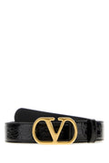 Valentino Garavani Men's Crocodile Leather Belt in Black