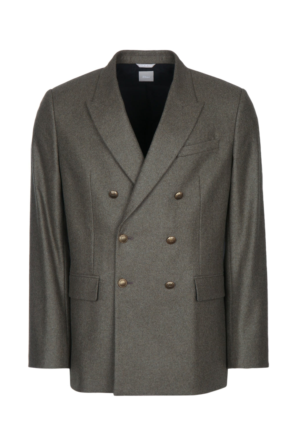 Dior Men's Double-Breasted Wool Blazer in Khaki