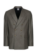 Dior Men's Double-Breasted Wool Blazer in Khaki