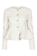 Dior Women's Peplum Jacket in Beige Boucle