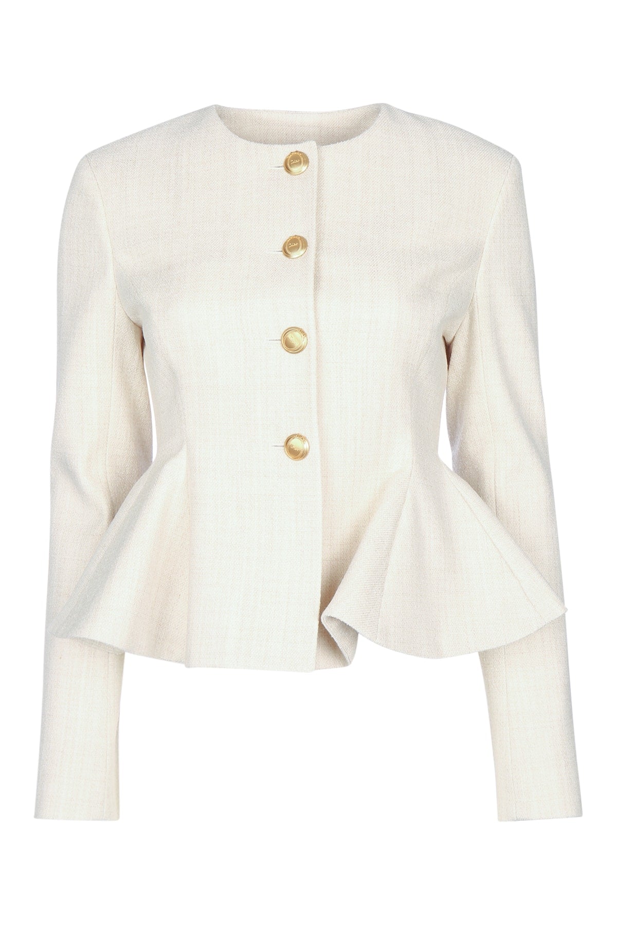 Dior Women's Peplum Jacket in Beige Boucle