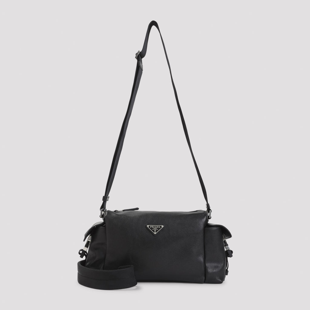 PRADA Men's Leather Bandoliera Bag in Black