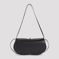 Celine Women's Hot Dog Leather Shoulder Bag in Black
