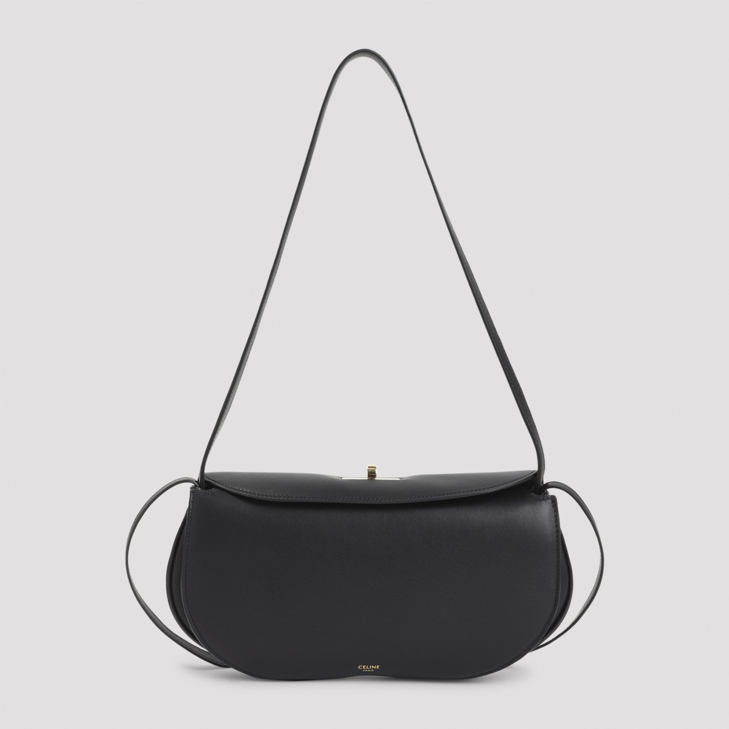 Celine Women's Hot Dog Leather Shoulder Bag in Black