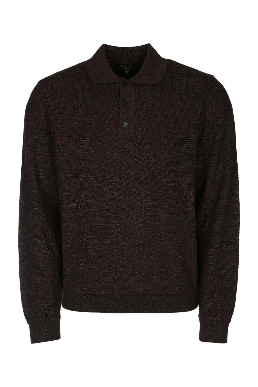 Loro Piana Men's Gokarna Wool Polo Sweatshirt in Brown