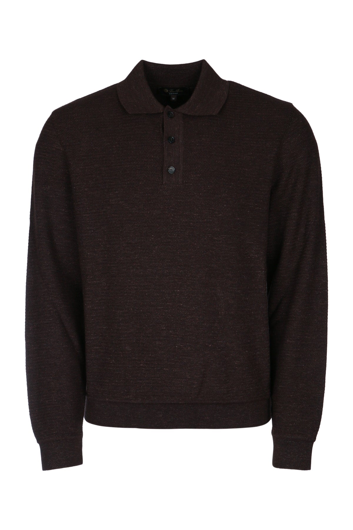 Loro Piana Men's Gokarna Wool Polo Sweatshirt in Brown