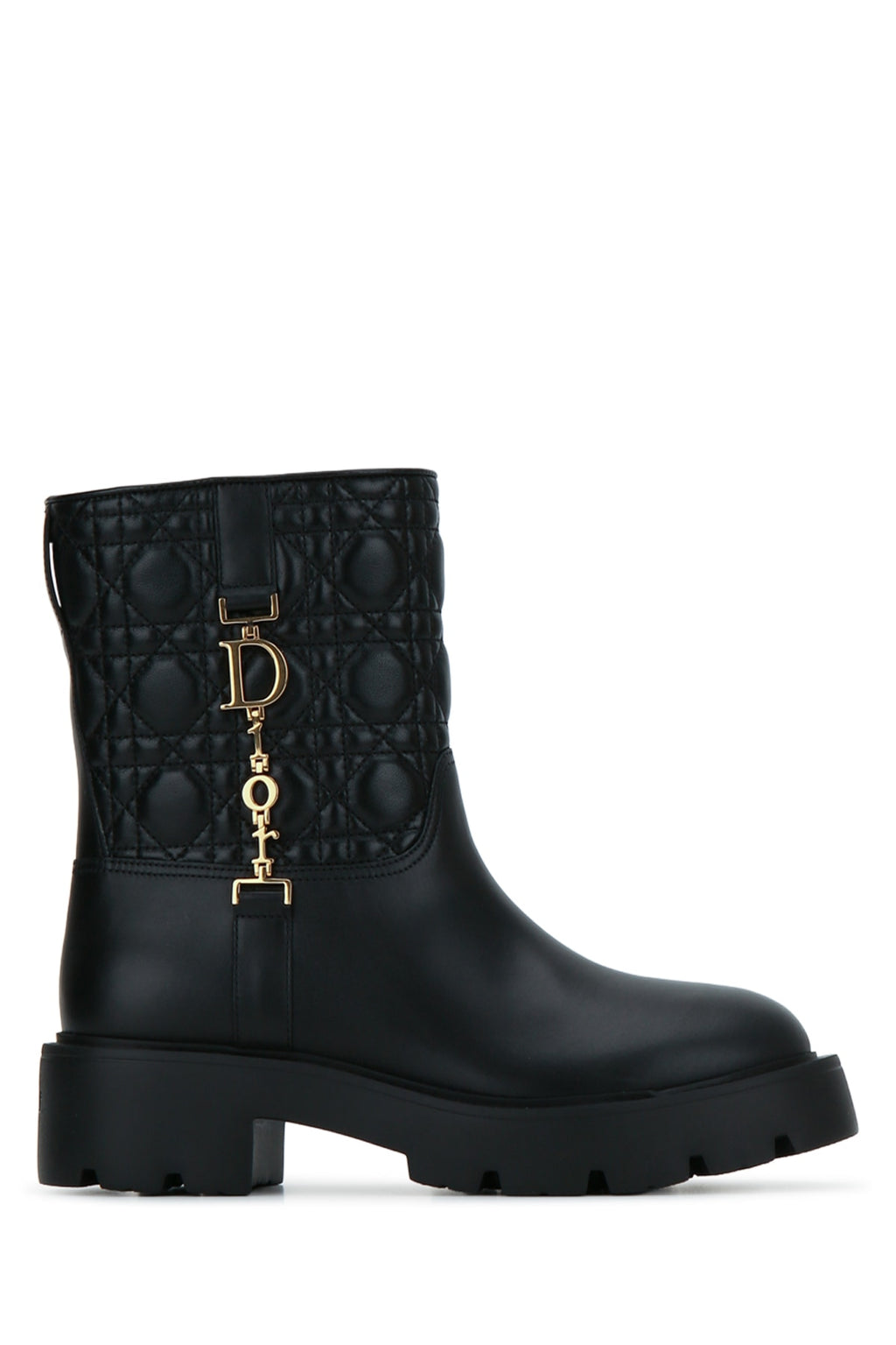 Dior Women's Cannage Ankle Boots in Black Calfskin