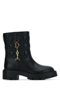 Dior Women's Cannage Ankle Boots in Black Calfskin