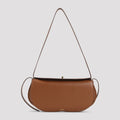 Celine Women's Hot Dog Leather Shoulder Bag in Tan