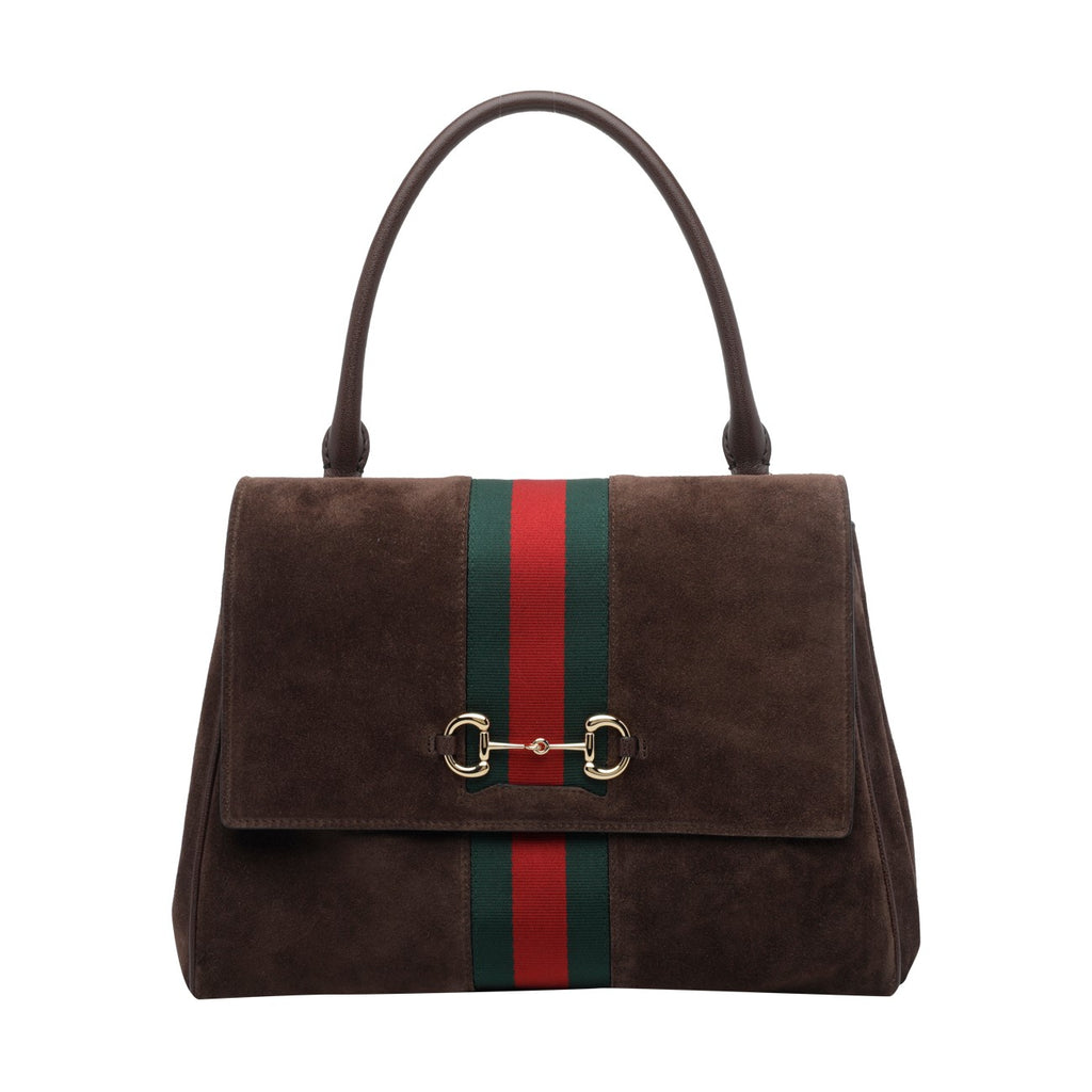 Gucci Women's Horsebit Leather Handbag in Brown