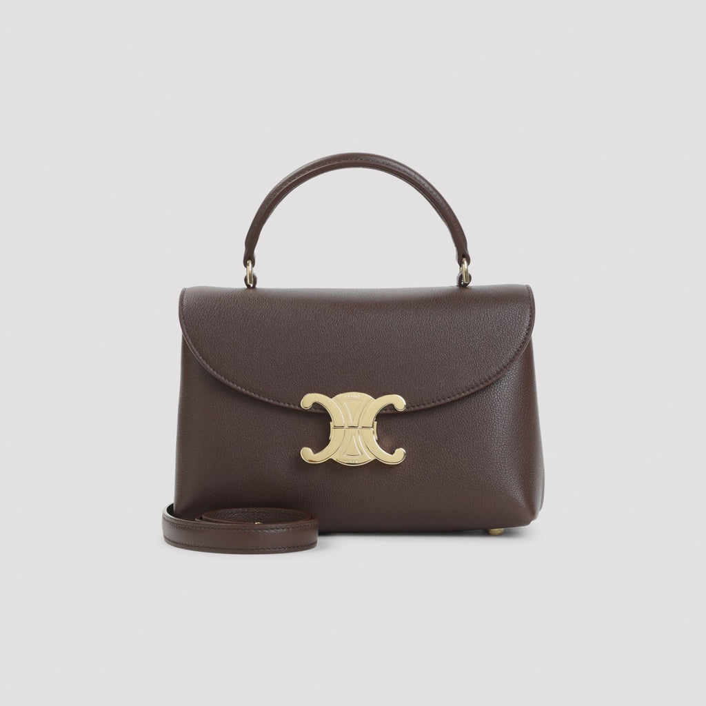 Celine Women's Teen Nino Calfskin Shoulder Bag in Chestnut